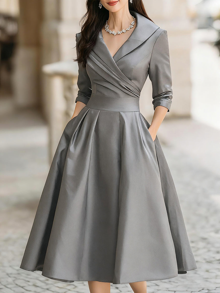 Rosalie | Elegante vestido midi de manga larga