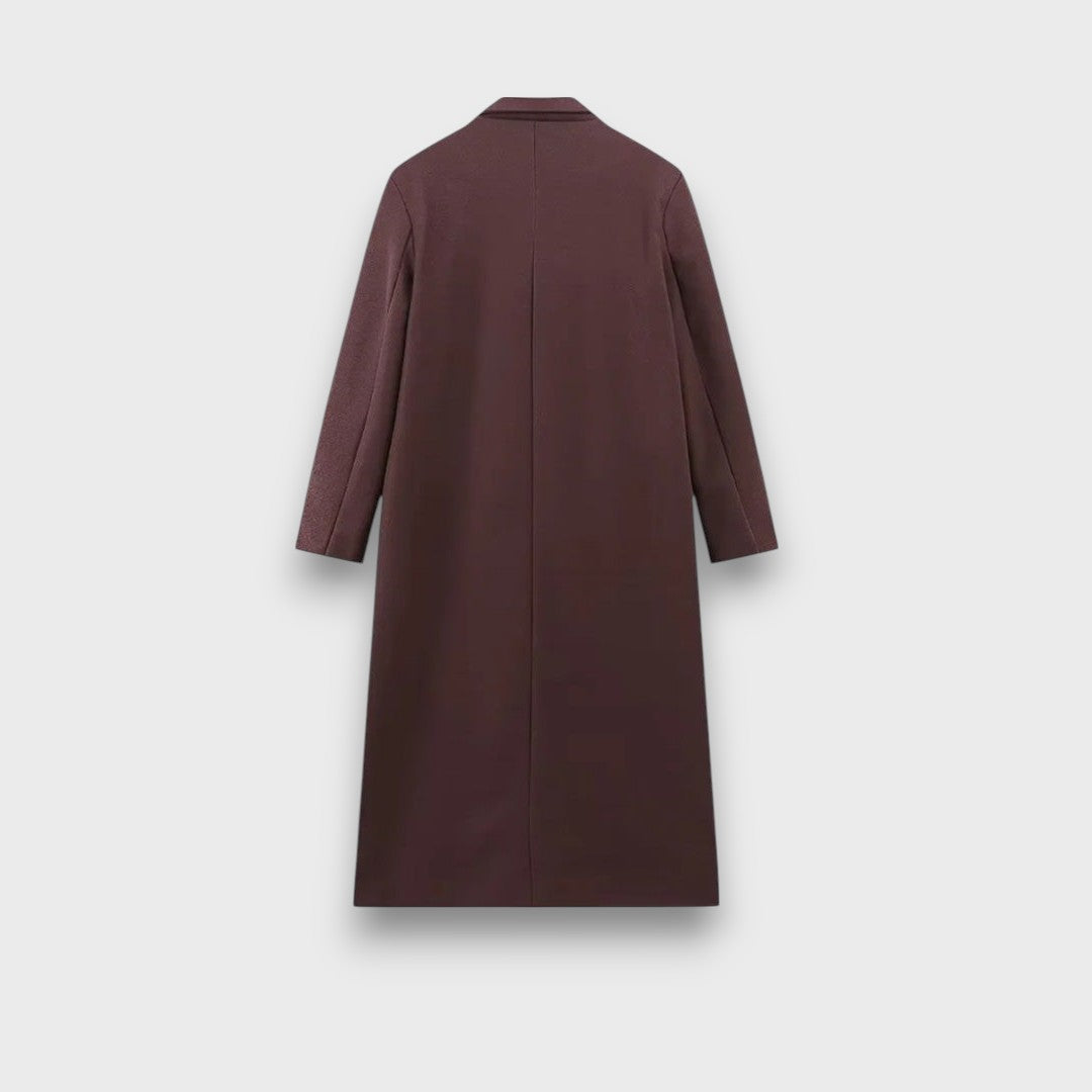 Valeria Noir – Abrigo de lana maxi con silueta estructurada