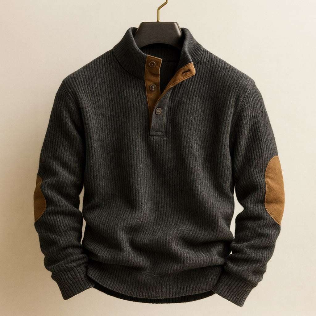Arvello™ | Suéter Texturizado Bicolor con Detalles Clásicos