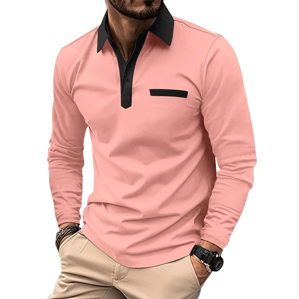 Lundra | Elegante polo bicolor con detalles en contraste
