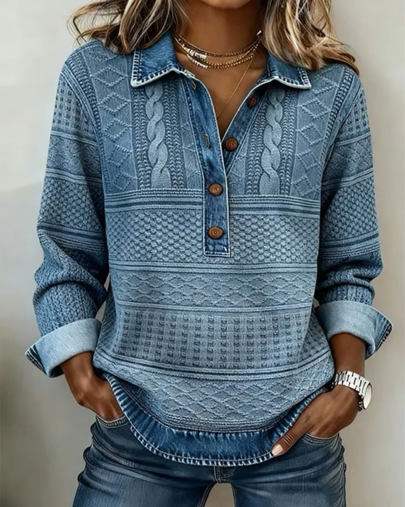 Mila | Jersey moderno con botones a medio abrir