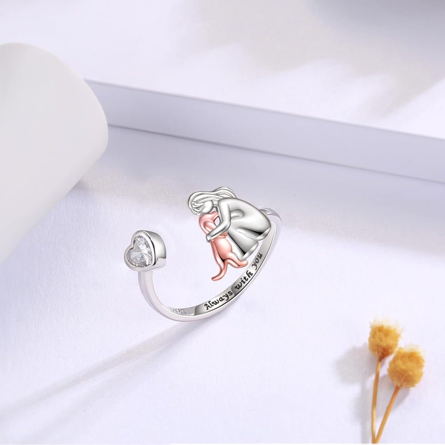 Anne™ - Anillo con Icono de Perro (Rosa)