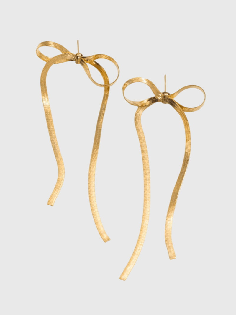 Chiara – Pendientes Lazo Dorado