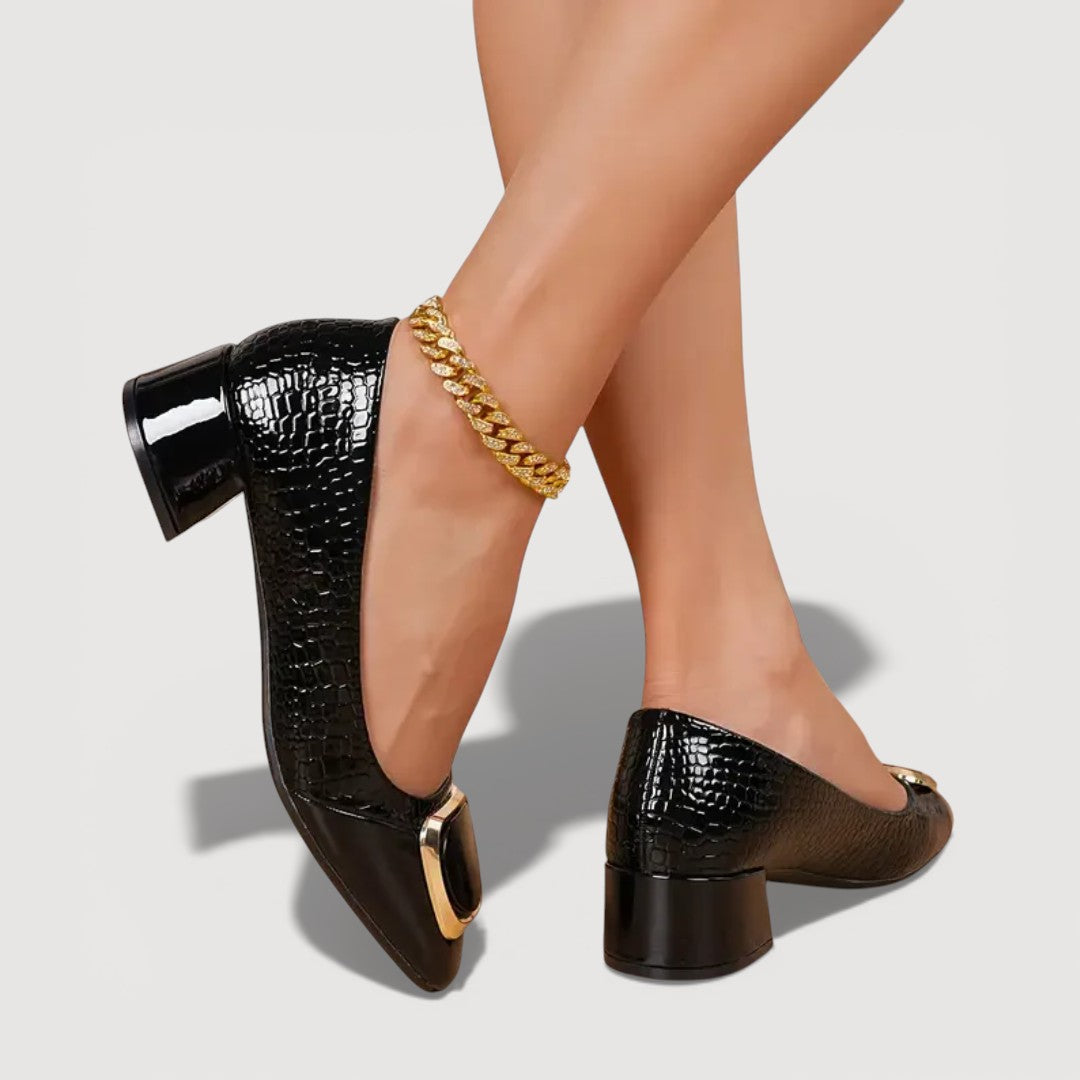 Livana | Tacones Bloque Croco