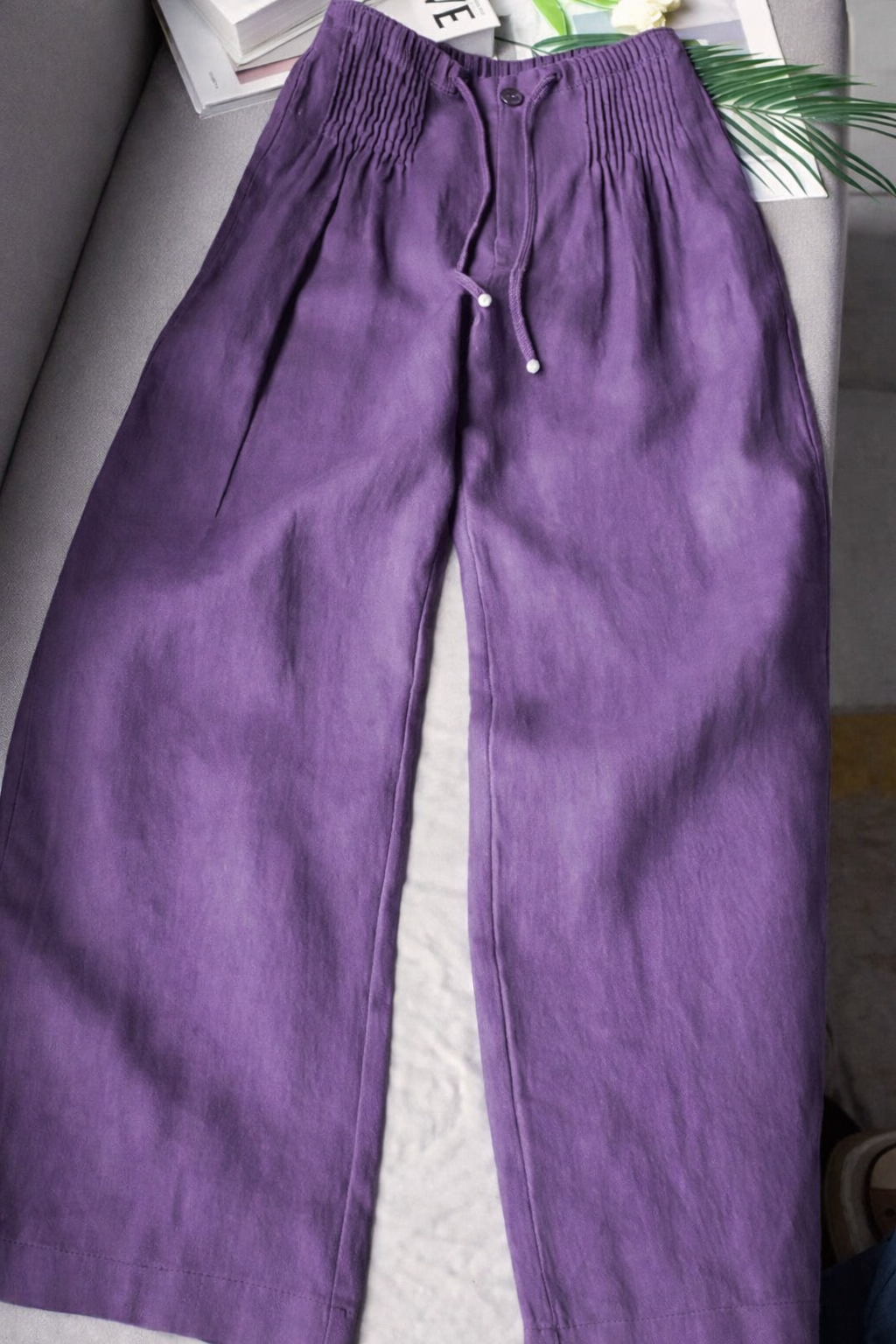 Sofia – Pantalones de algodón de pierna ancha