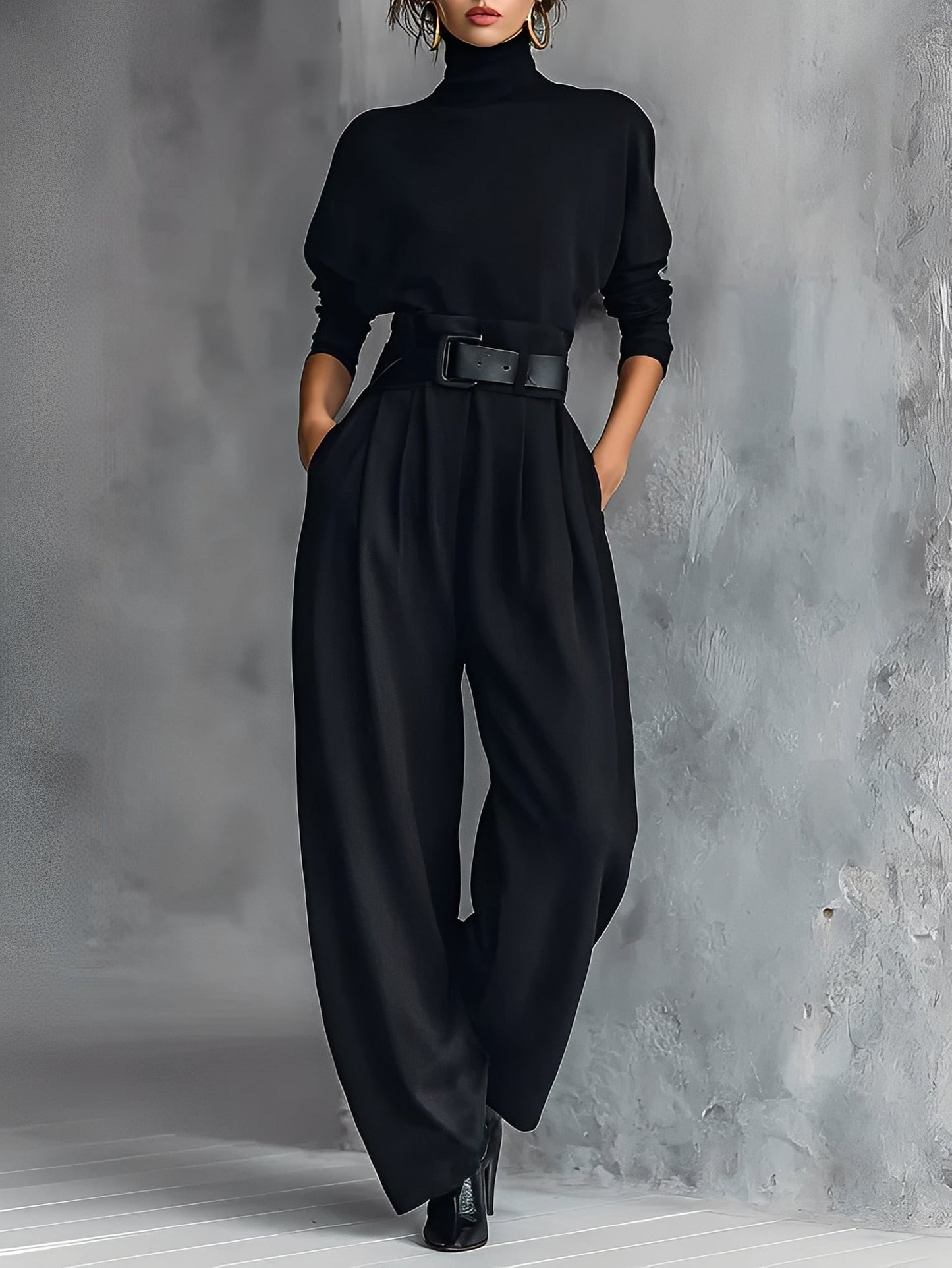 Rinelle | Conjunto compuesto por un suéter de cuello alto y un pantalón recto