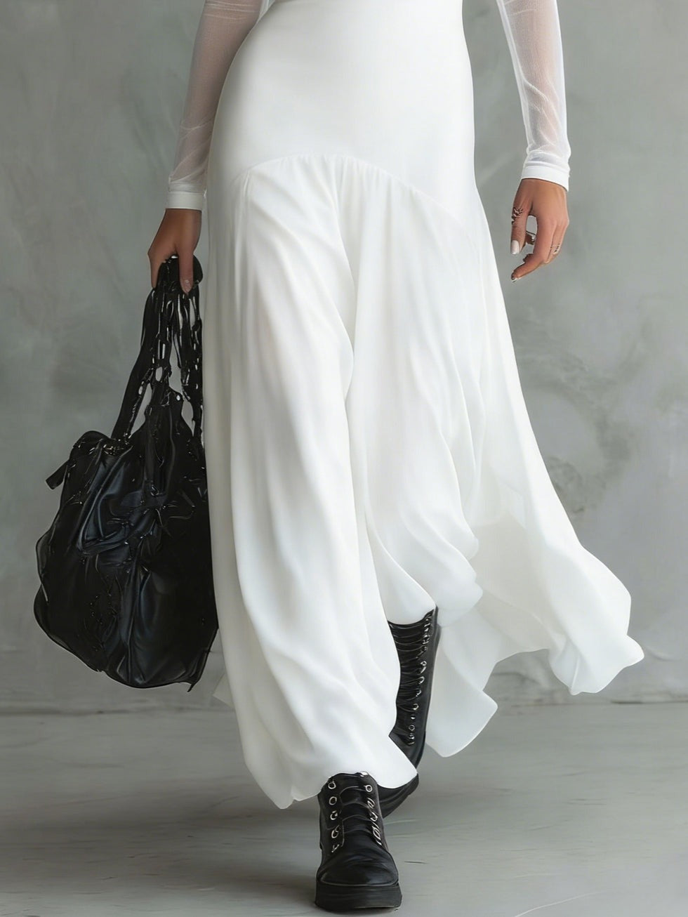 Lunaria™ | Vestido largo de tul negro