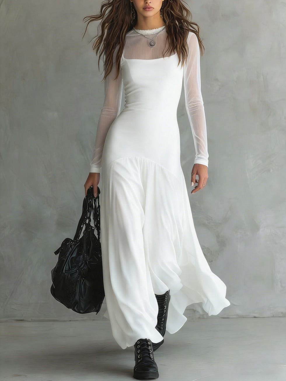 Lunaria™ | Vestido largo de tul negro