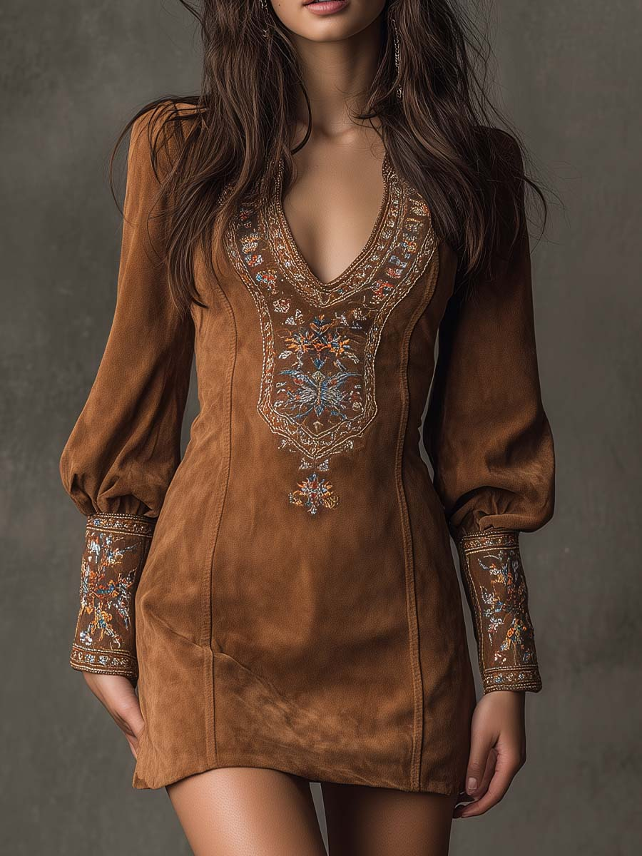 Marion™ | Vestido Mini de Ante Retro