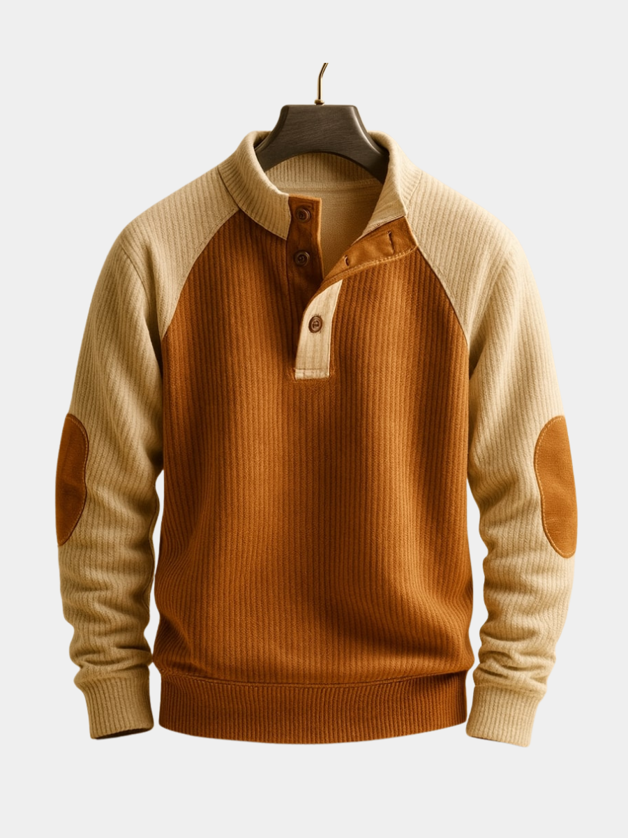 Arvello™ | Suéter Texturizado Bicolor con Detalles Clásicos