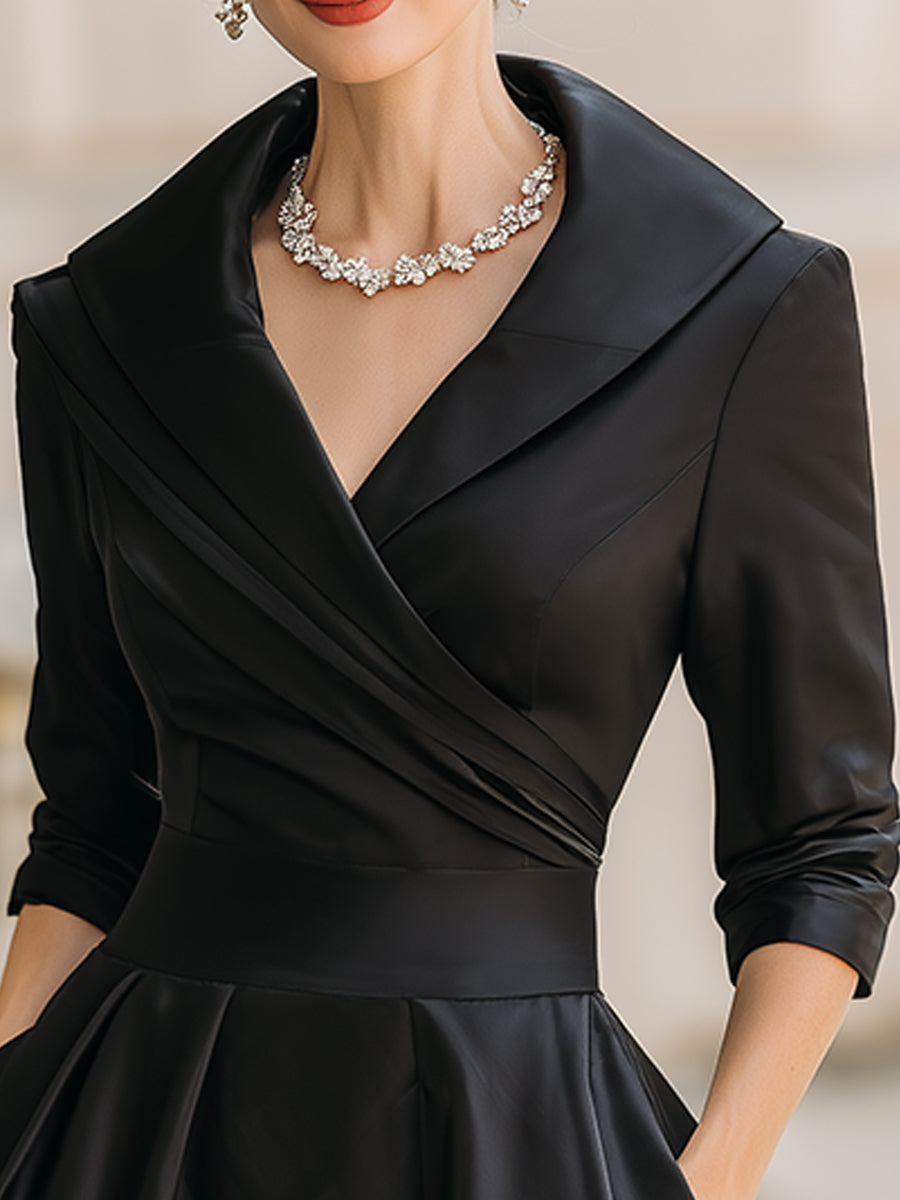 Rosalie | Elegante vestido midi de manga larga