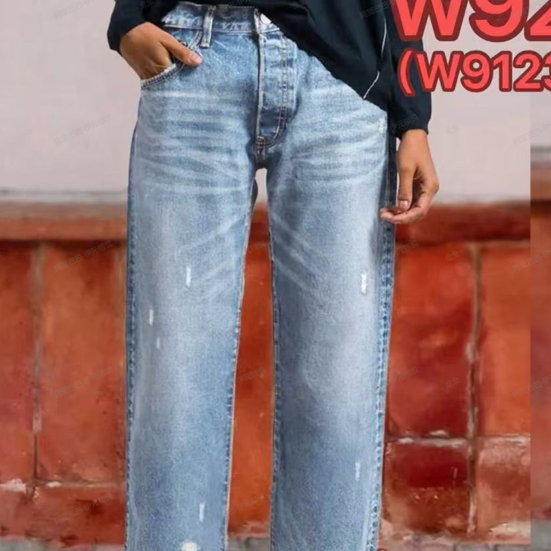 Vaqueros rectos cortos retro para mujer